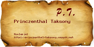 Princzenthal Taksony névjegykártya